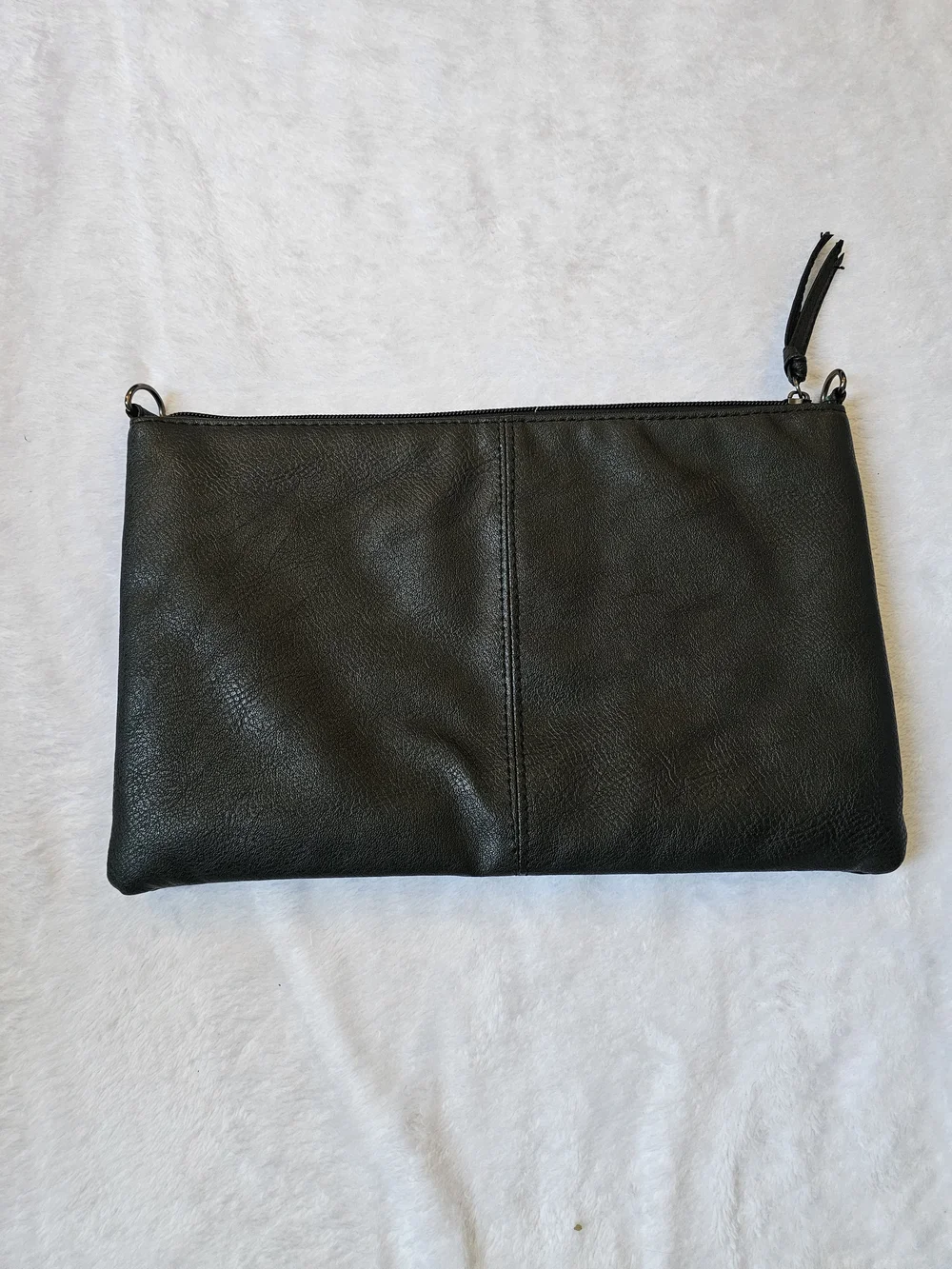 Studded Black Leather Clutch